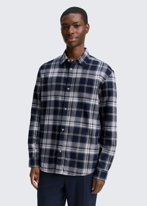 Tom Tailor Relaxed Fit Shirt With Checked Pattern - Navy Check 1047348-38431