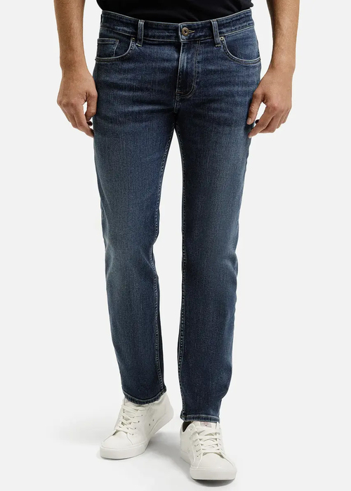 Meskie Spodnie Dzinsowe Cross Jeans Regular Fit Jack F Dark Blue - F-194-717