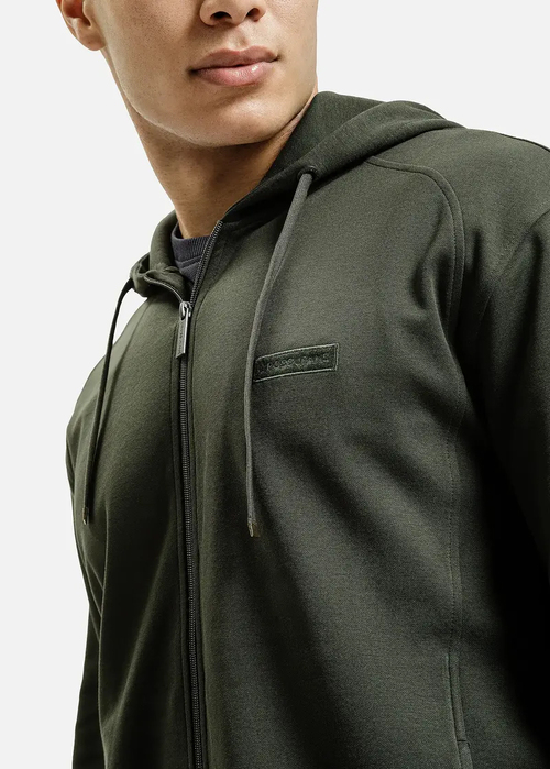 Meska Bluza Cross Jeans Sweatshirt Hoodie Dark Green 387 - 25510-387