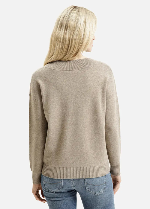 Damski Sweter Bezowy Damski Sweter Cross Jeans - 73344-383