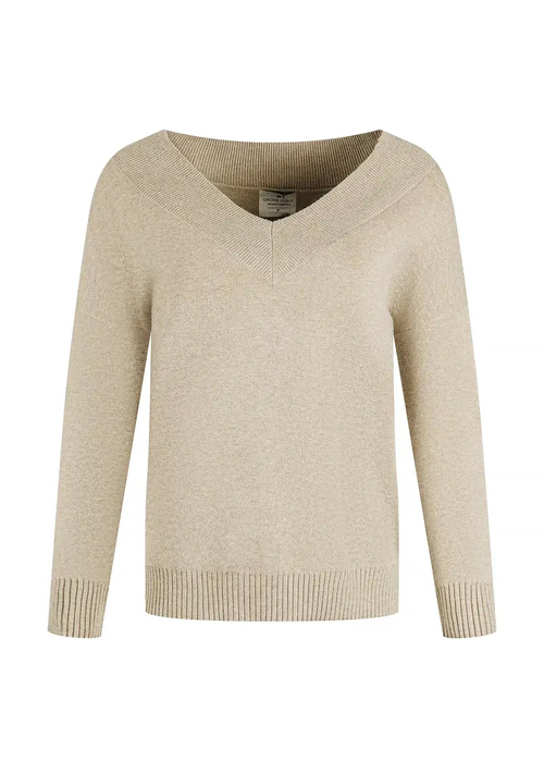 Damski Sweter Bezowy Damski Sweter Cross Jeans - 73344-383