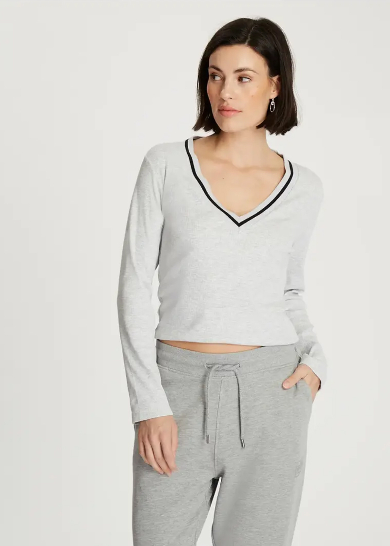 Szara Koszulka Z Dlugim Rekawem Cross Jeans - 56224-537