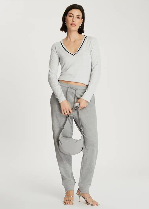 Szara Koszulka Z Dlugim Rekawem Cross Jeans - 56224-537