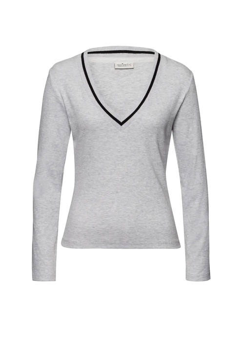 Szara Koszulka Z Dlugim Rekawem Cross Jeans - 56224-537