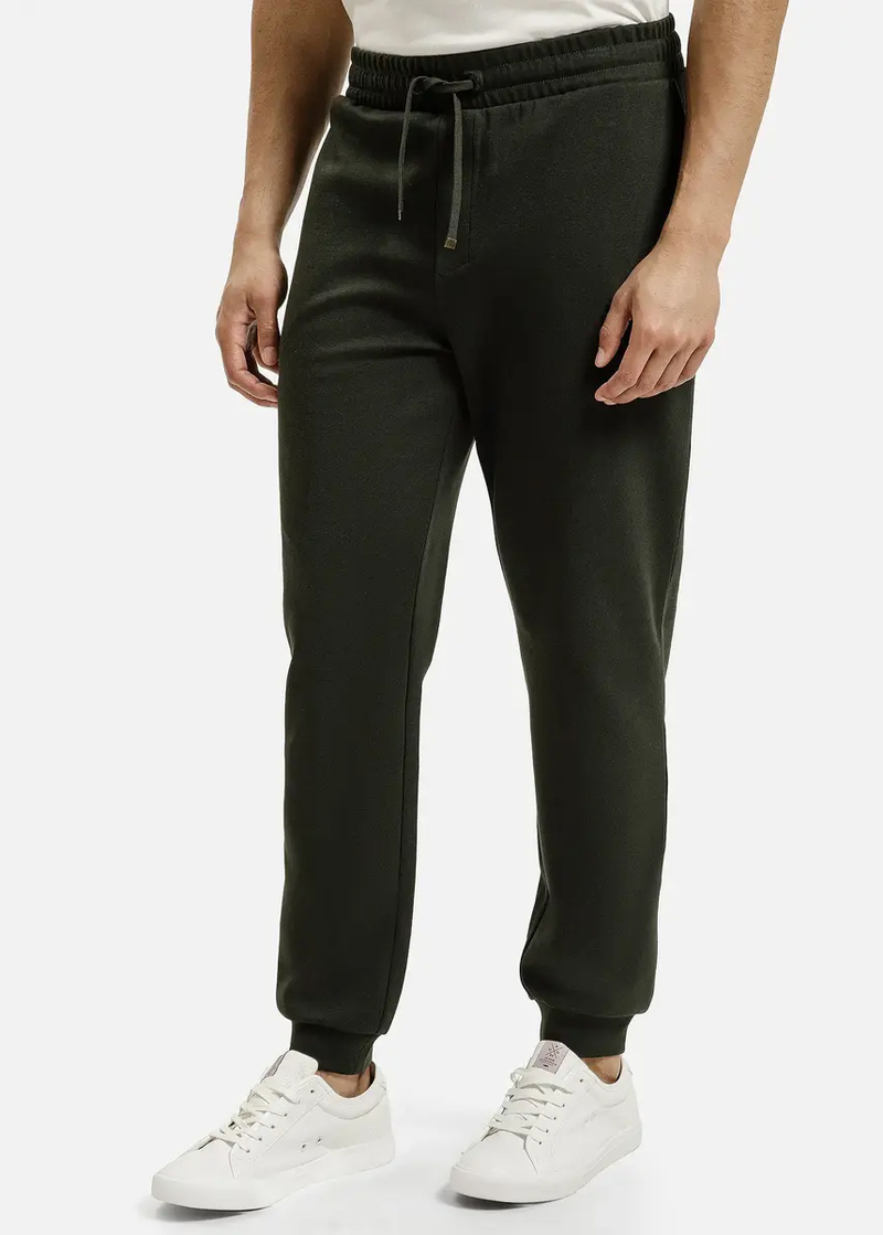 Meskie Spodnie Dresowe Ciemnozielone Dresy Cross Jeans - 49081-387