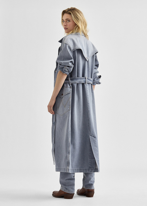 Damski Paszcz Wrangler Denim Trench Haute Haze - 112370806