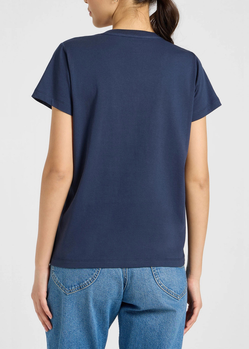 Damski T Shirt Lee V Neck Tee Mood Indigo - 112371856