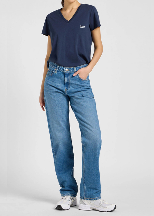 Damski T Shirt Lee V Neck Tee Mood Indigo - 112371856