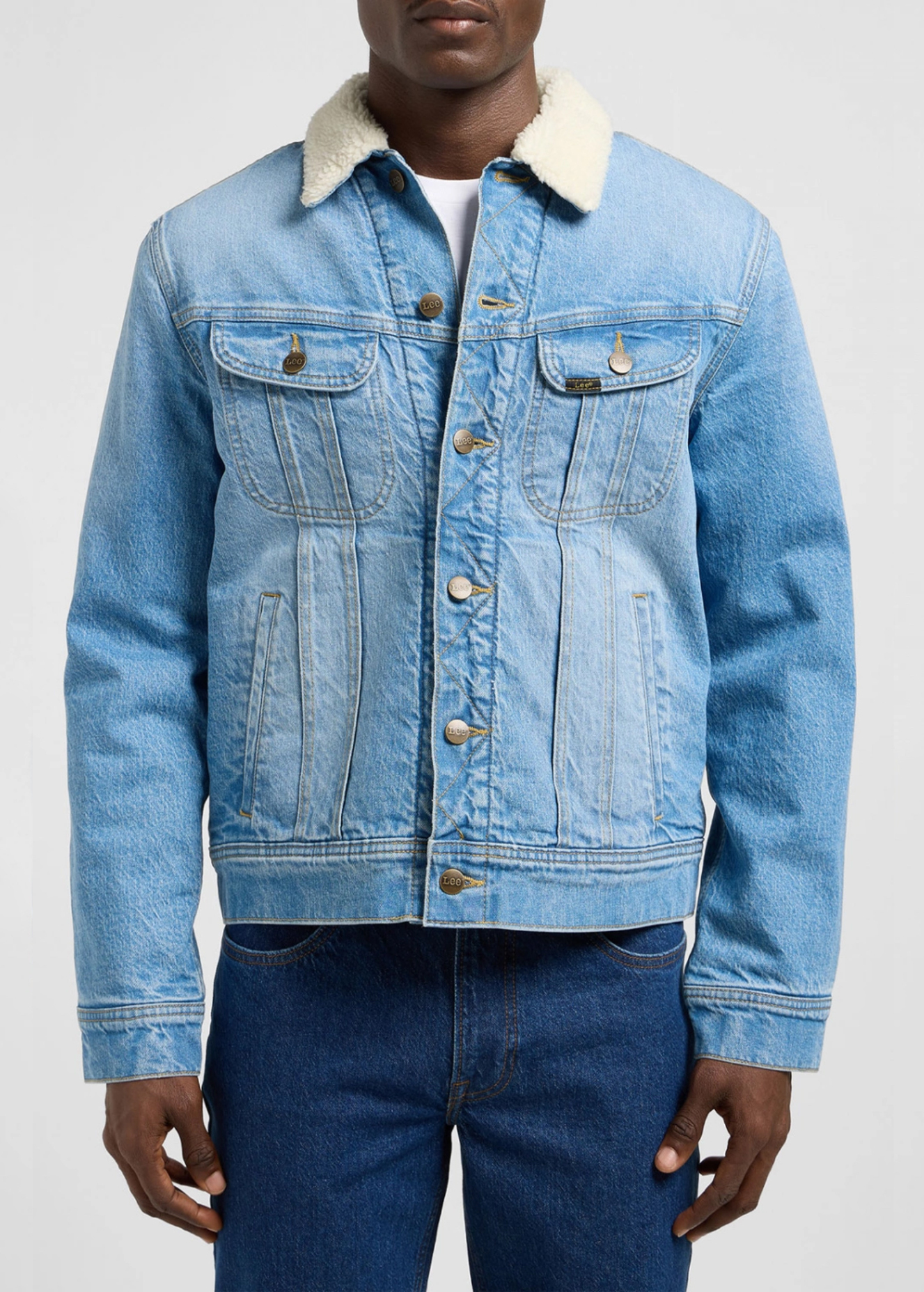 Meska Kurtka Dzinsowa Lee Sherpa Jacket The Frank - 112370463
