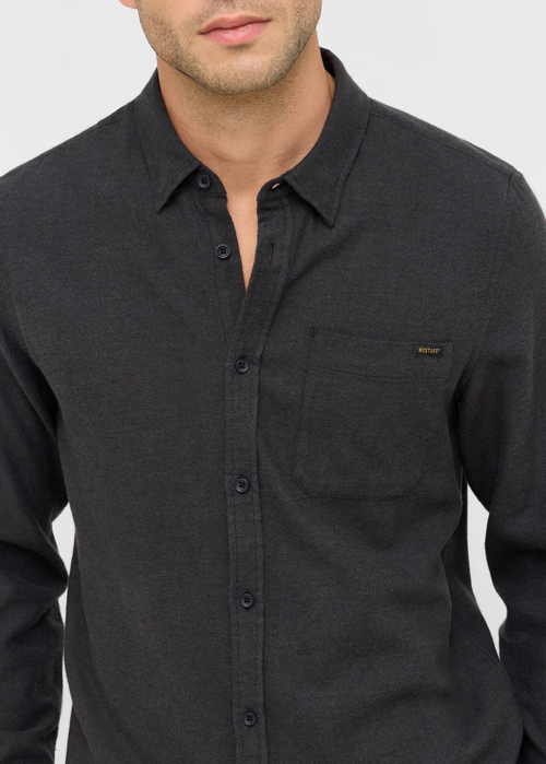 Meska Koszula Materialowe Mustang Eastbridge Jet Black - 1016959-4188