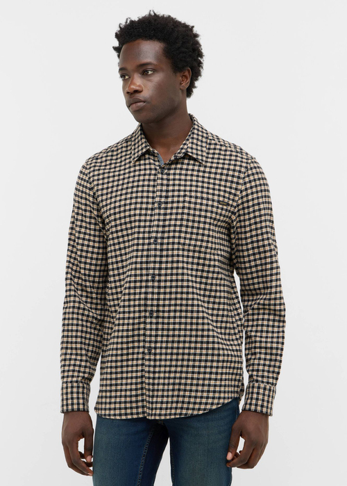 Meska Koszula Materialowe Mustang Eastbridge Brushed Twill Mini Check Black - 1016960-12786