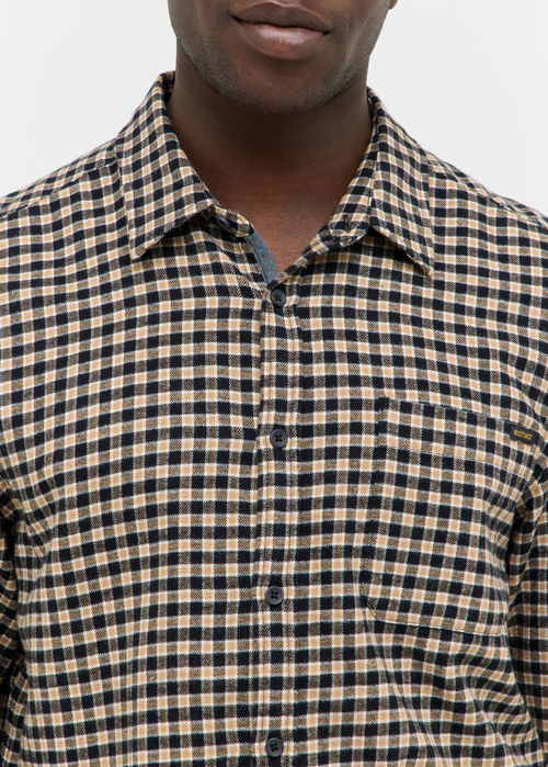 Meska Koszula Materialowe Mustang Eastbridge Brushed Twill Mini Check Black - 1016960-12786