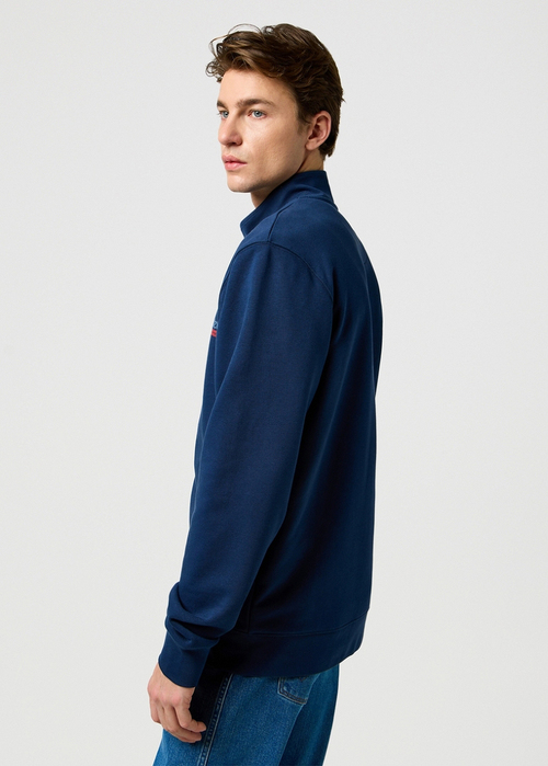 Meska Bluza Wrangler Funnel Neck Zip Navy - 112371423