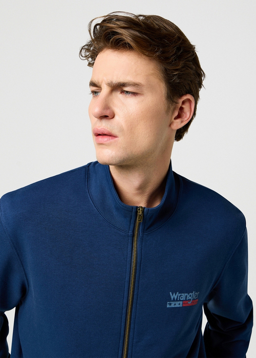 Mska Bluza Wrangler Funnel Neck Zip Navy - 112371423