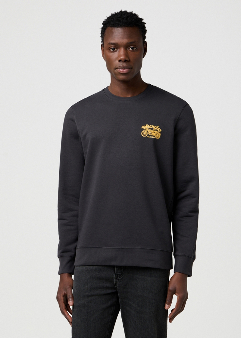 Meska Bluza Wrangler Americana Crew Faded Black - 112371648