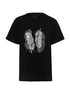Cross Jeans T Shirt C Neck 2 Feathers Black 020 - 56026-020