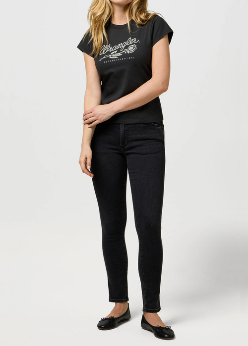 Damskie Spodnie Dzinsowe Wrangler Sienna Black Wash - 112371164