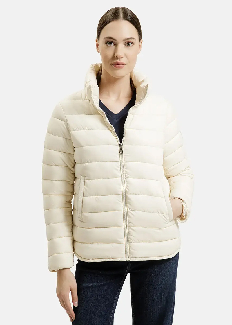 Damska Kurtka Zimowa Biala Pikowana Kurtka Cross Jeans - 81281-028