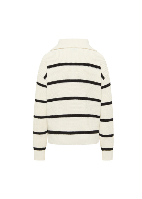 Damski Sweter Mustang Madera Henley Stripe - 1016779-12792