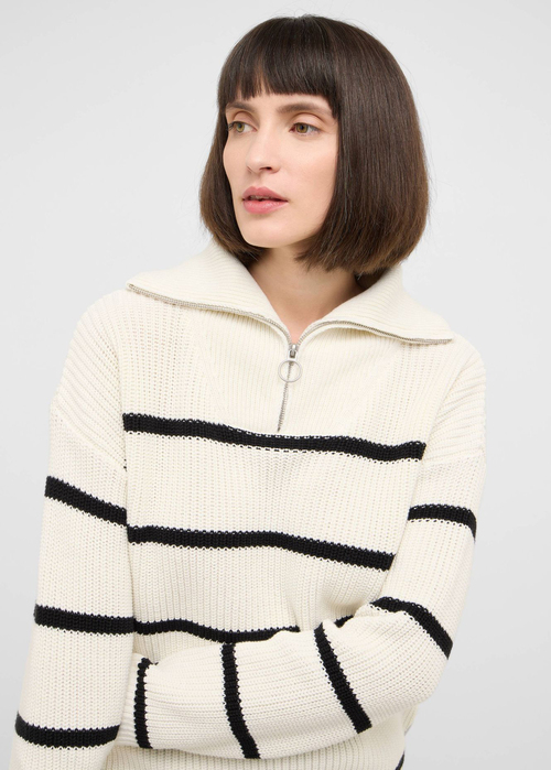 Damski Sweter Mustang Madera Henley Stripe - 1016779-12792