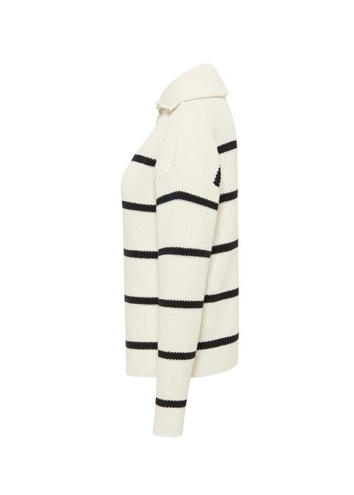 Damski Sweter Mustang Madera Henley Stripe - 1016779-12792