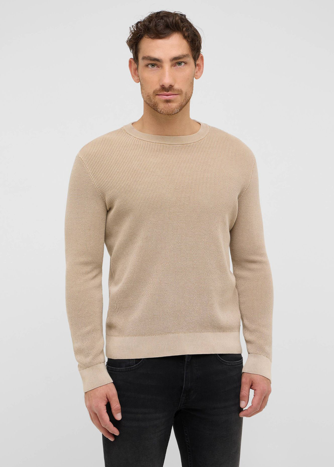 Meski Sweter Mustang Elliot Oatmeal - 1016849-4092