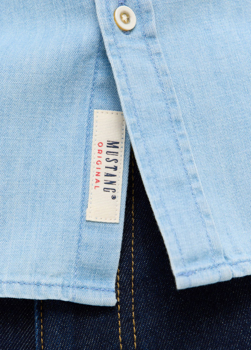 Meska Koszula Materialowe Mustang Cullman Denim Blue - 1016946-5000-200