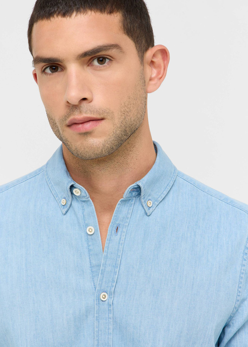 Meska Koszula Materialowe Mustang Cullman Denim Blue - 1016946-5000-200