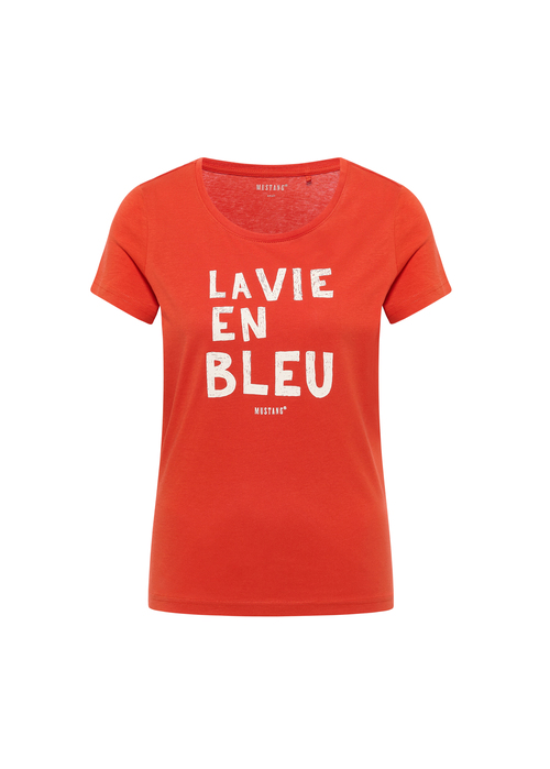 Damski T Shirt Mustang Alma Red Clay - 1016518-7116