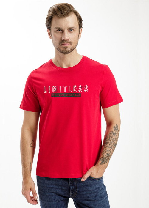 Cross Jeans T Shirt C Neck Limitless Red 007 - 15877-007