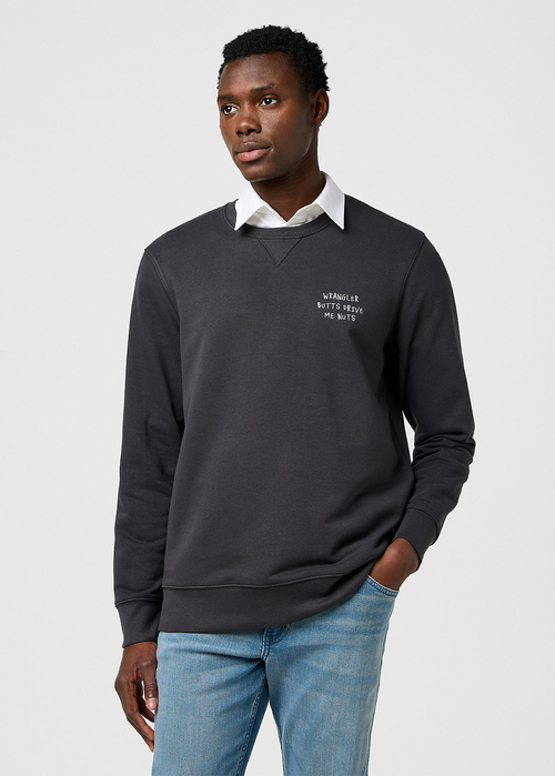 Wrangler Embroidery Crew - Faded Black 112371518 
