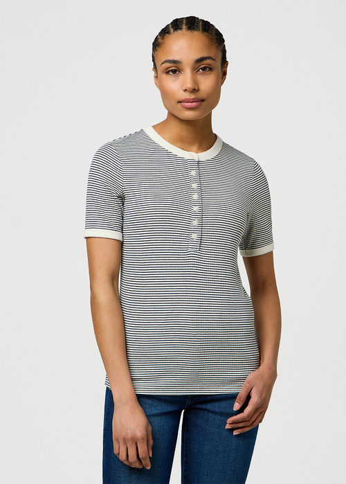 Wrangler Femme Knit Henley - Navy Stripe 112370742 