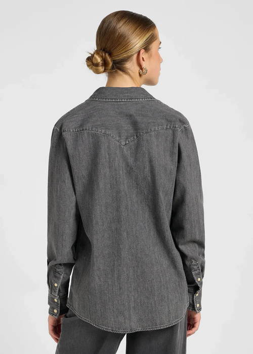 Damska Koszula Dzinsowa Lee Regular Western Shirt Asphalt Black - 112370982