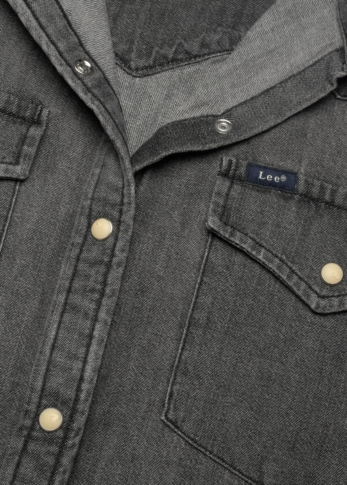 Damska Koszula Dzinsowa Lee Regular Western Shirt Asphalt Black - 112370982