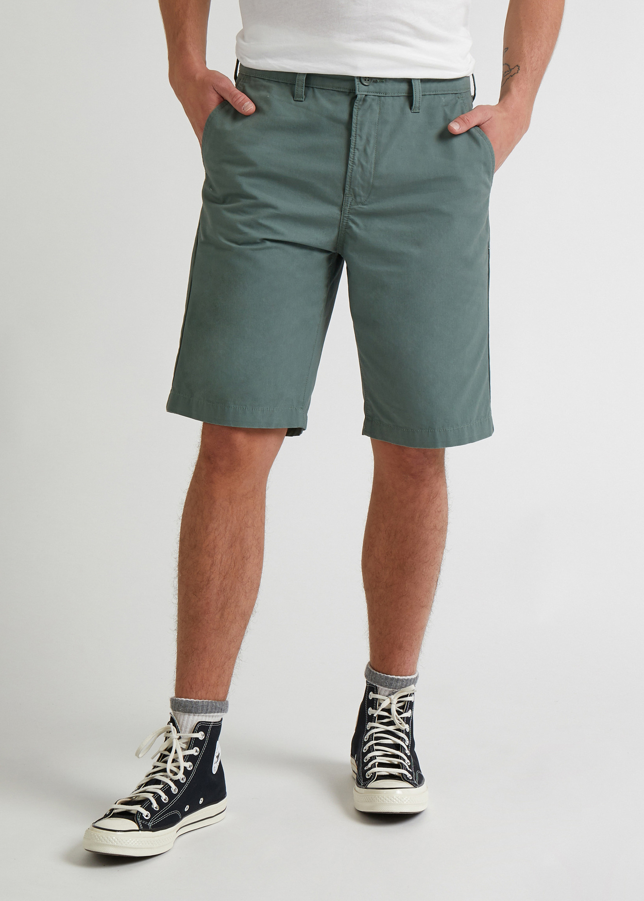 Meskie Szorty Materialowe Lee Regular Chino Short Fort Green - L70THZLL