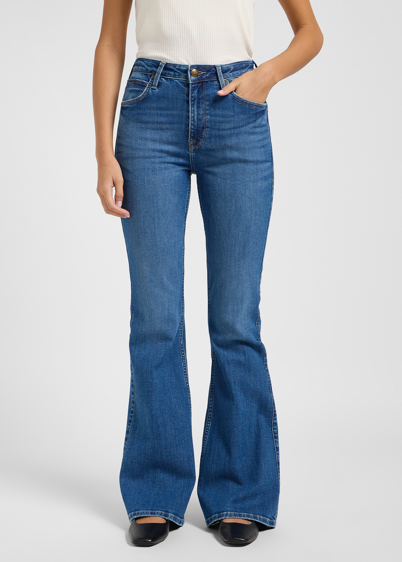 Damskie Spodnie Dzinsowe Lee Breese Hyper Mid - 112363802