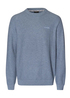 Meski Sweter Cross Jeans Knitwear C Neck Blue Melange - 34266-200