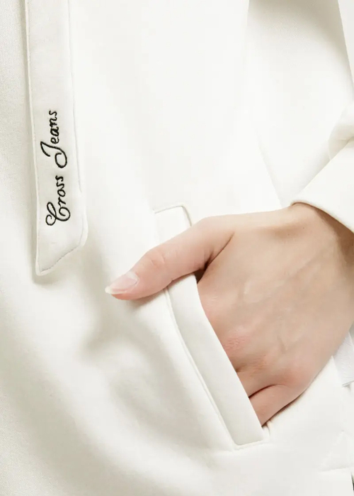 Bluza Damska Cross Jeans Hoodie Sweatshirt Ecru - 65471-028