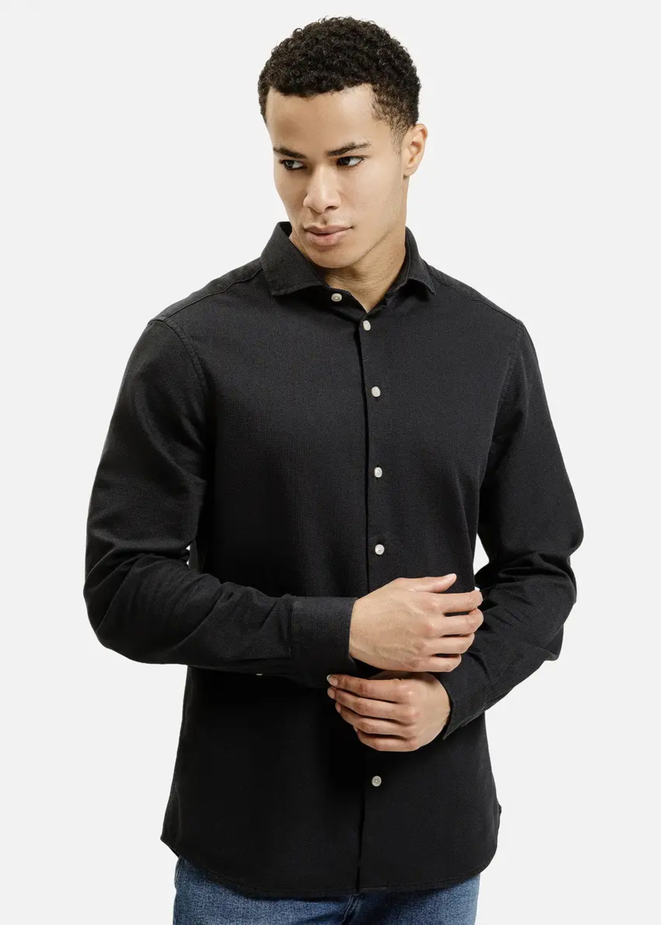 Meska Koszula Materialowe Ciemnoszara Koszula Meska Cross Jeans - 35613-021