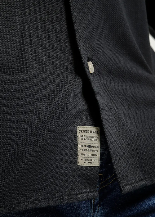 Meska Koszula Materialowe Ciemnoszara Koszula Meska Cross Jeans - 35613-021