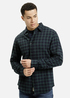 Meska Koszula Materialowe Koszula Cross Jeans W Ciemnozielona Krate - 35617-001