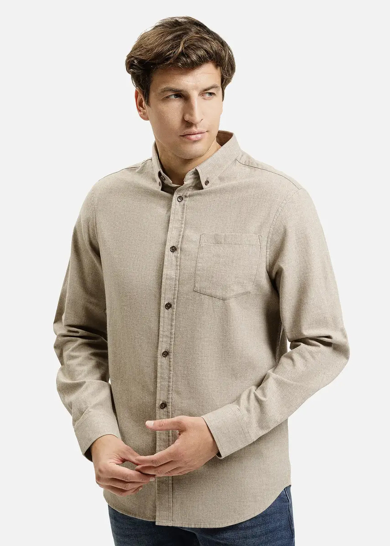 Meska Koszula Materialowe Bezowa Koszula Meska Cross Jeans - 35621-053