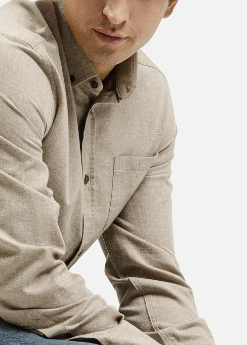 Meska Koszula Materialowe Bezowa Koszula Meska Cross Jeans - 35621-053