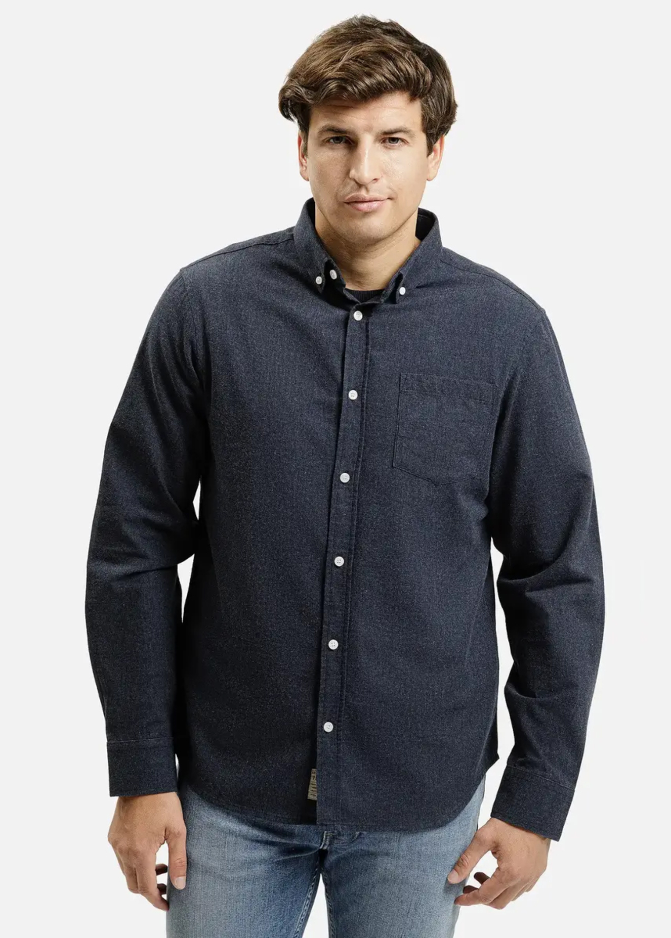 Meska Koszula Materialowe Ciemnogranatowa Meska Koszula Cross Jeans - 35622-200