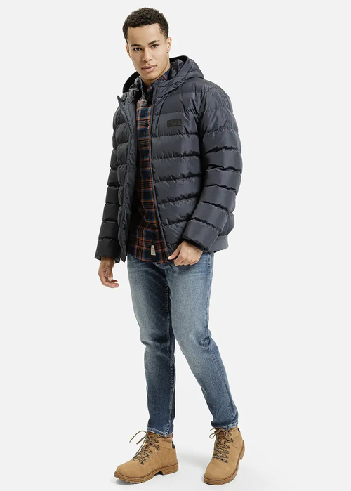 Meska Koszula Materialowe Koszula W Krate Cross Jeans W Kolorze Navy Check - 35626-001