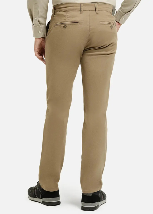 Meskie Spodnie Materialowe Jasnobrazowe Spodnie Chino Cross Jeans - F-194-958