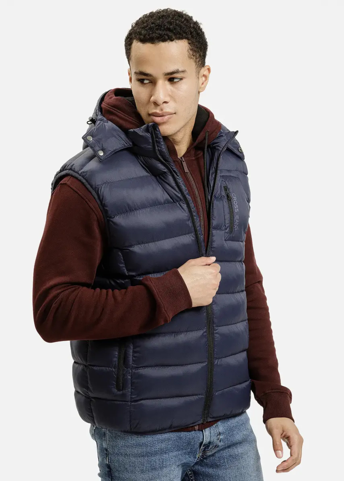 Mski Bezrkawnik Cross Jeans Vest Navy 001 - 40300-001