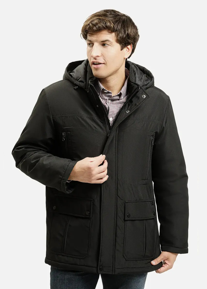 Meska Kurtka Zimowa Cross Jeans Winter Jacket Black 020 - 40301-020