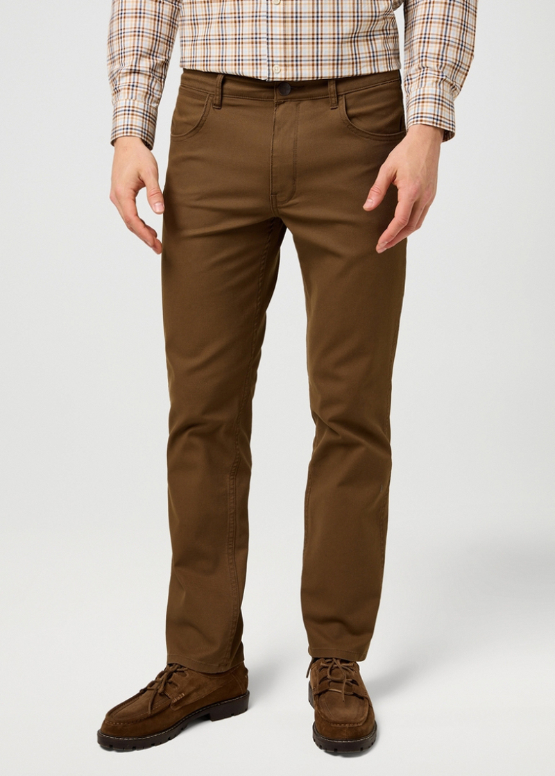 Meskie Spodnie Materialowe Wrangler Greensboro Dark Earth - 112371571