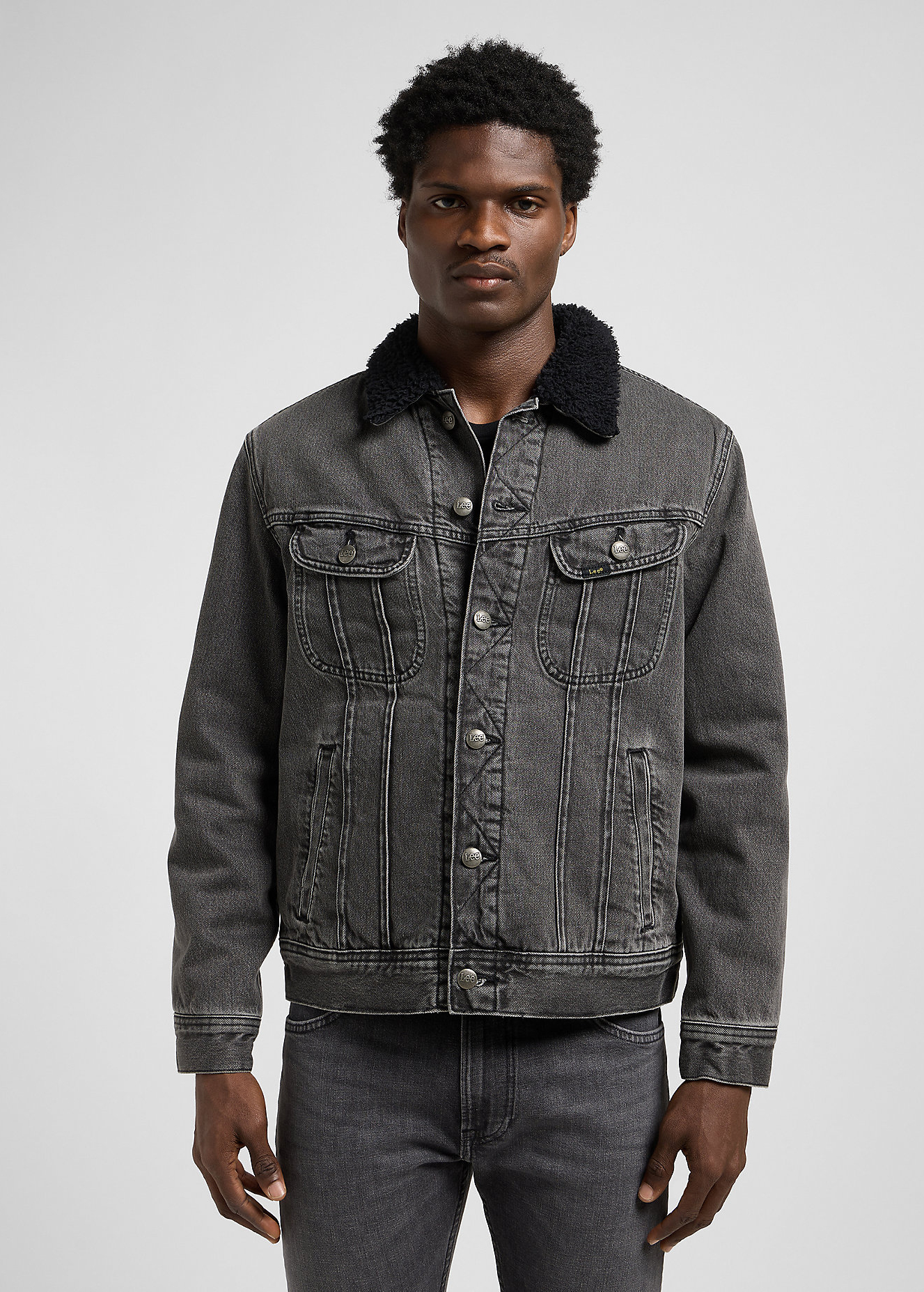 Lee Regular Sherpa Jacket Deep Obsidian - 112370427 Lee Regular Sherpa Jacket Deep Obsidian - 112370427